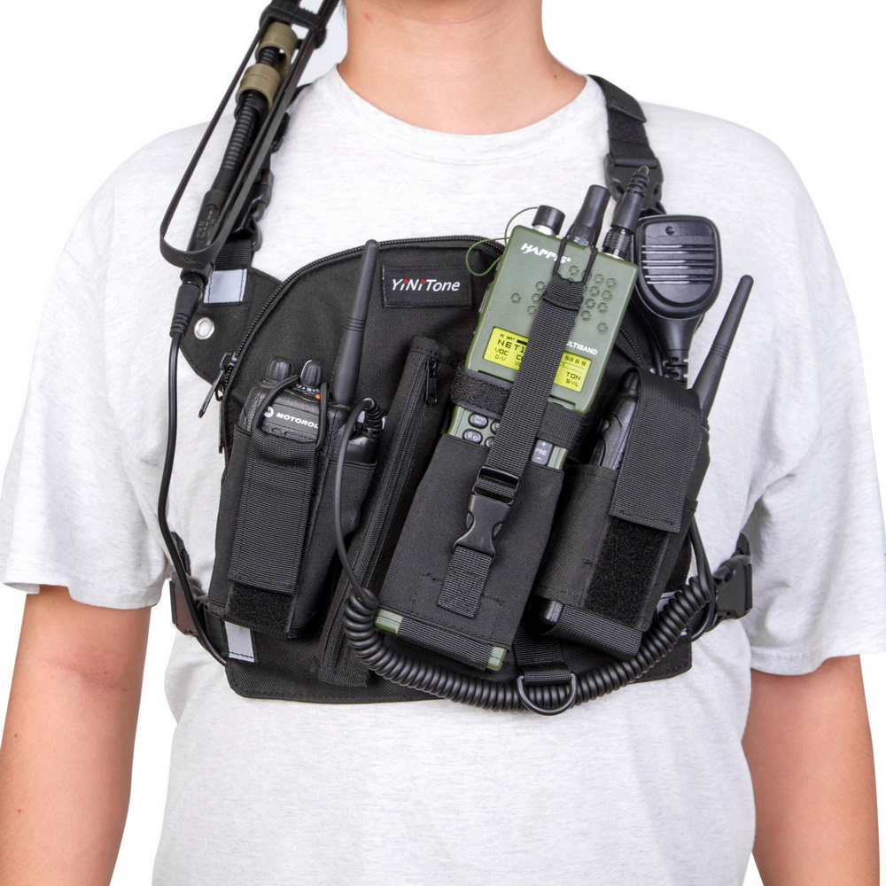 BG-03 Radio Harness Chest Front Pack Pouch Holster Vest Rig Carry Bag for Baofeng UV-5R UV-82 BF-888S TYT Motorola ICOM Walkie Talkie