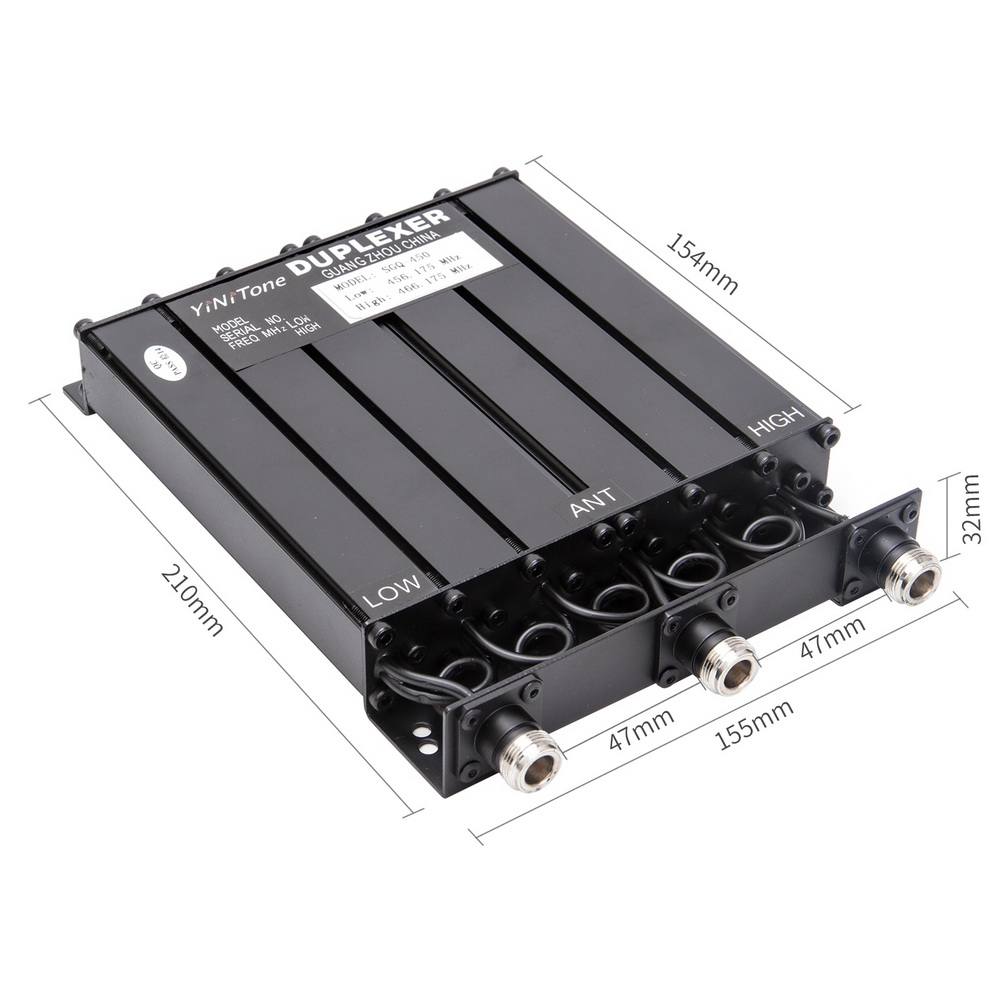 YiNiTone 25W SGQ-450 UHF Duplexer N Connector 6 Cavity 6 Stop-Band Filters N Connector Duplexer Signal Booster