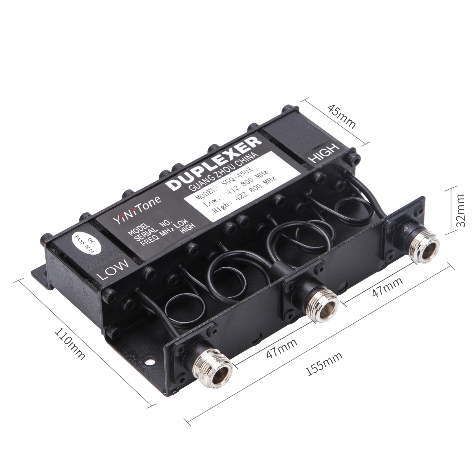 YINITONE 10W SGQ-450X UHF DUPLEXER N CONNECTOR 6 CAVITY 6 STOP-BAND FILTERS N CONNECTOR DUPLEXER SIGNAL BOOSTER