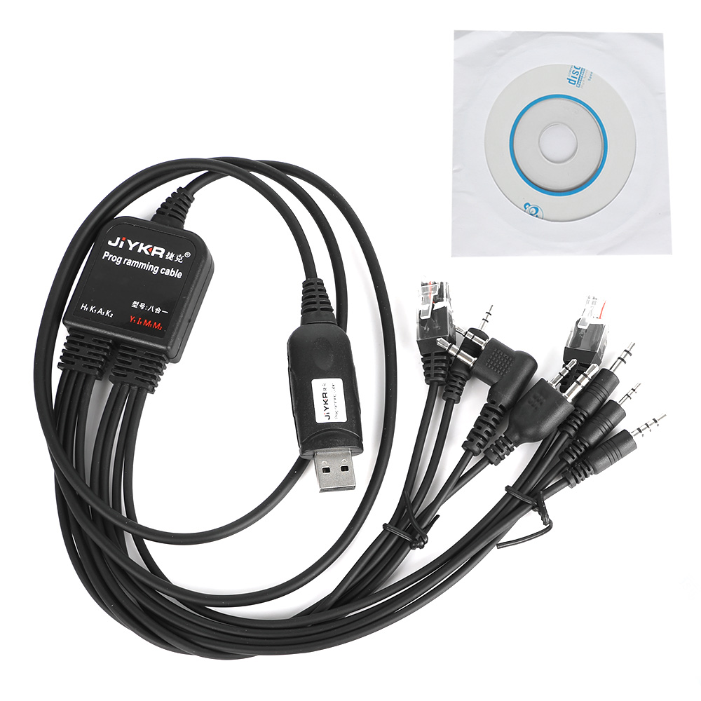 8 in 1 Computer USB Programming Cable for kenwood For Baofeng Motorola Yaesu Icom Handy walkie talkie car radio