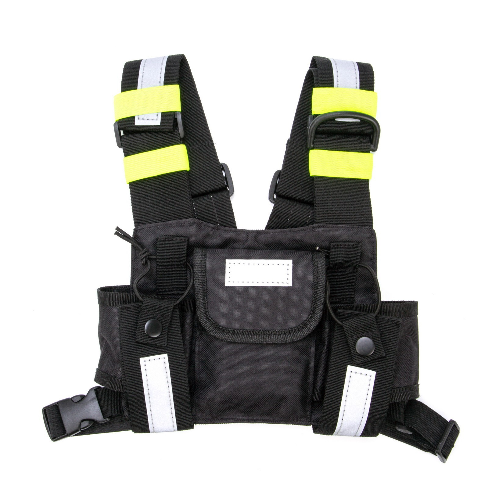 Walkie Talkie Radio Tactical Harness Front Pack Vest Chest Bag with reflective strips for Hunting Climbing Camping