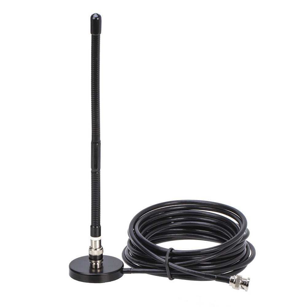 BNC Male 27MHz Radio Antenna with 5m Coaxial Cable and Mount Base for Kenwood, Motorola, IC-V8/V80/V82, TK100/300 Walkie Talkie