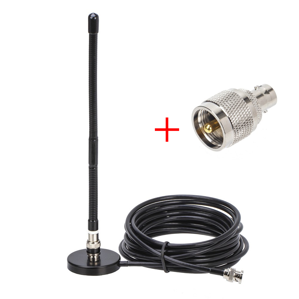 27MHz BNC Male Radio Antenna with 5m Coaxial Cable, Mount Base, and PL259 Connector for Kenwood and Motorola Radios