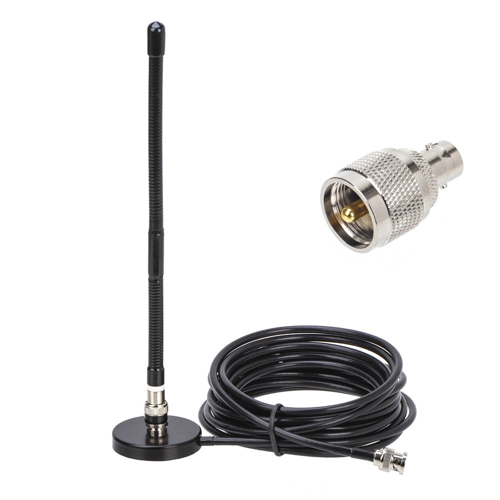 27MHz BNC Male Radio Antenna with 5m Coaxial Cable, Mount Base, and PL259 Connector for Kenwood and Motorola Radios