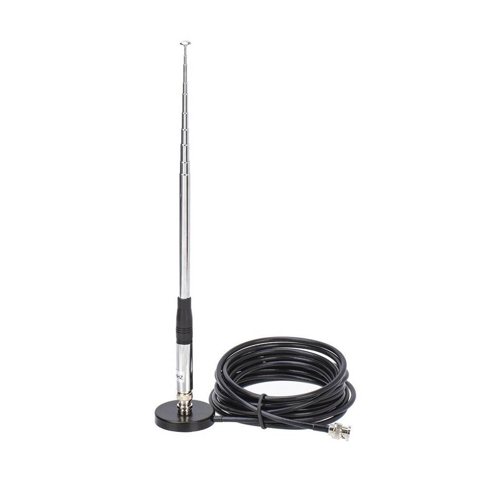 27MHz BNC Male 9-51 Inch Telescopic/Rod Antenna with 5M Coaxial Cable and Magnetic Roof Mount Base for CB Radio