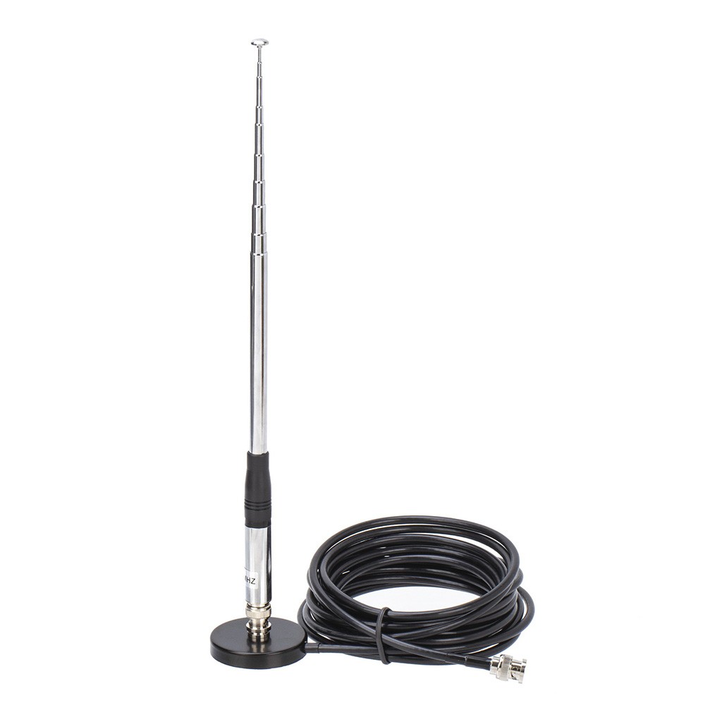 27MHz BNC Male 9-51 Inch Telescopic/Rod Antenna with 5M Coaxial Cable and Magnetic Roof Mount Base for CB Radio