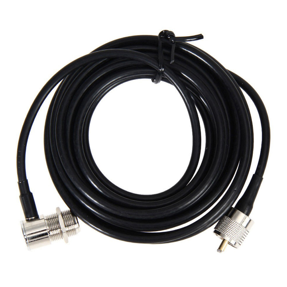 5M RG58 Extension Cable with PL259 UHF to SO239 Connectors - Ideal for Kenwood, Yaesu, and ICOM Radios