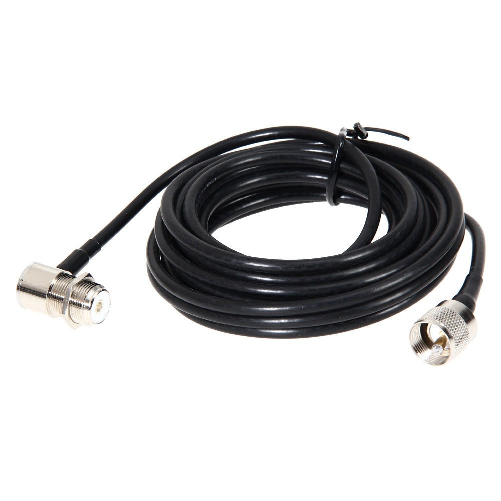 5M RG58 Extension Cable with PL259 UHF to SO239 Connectors - Ideal for Kenwood, Yaesu, and ICOM Radios