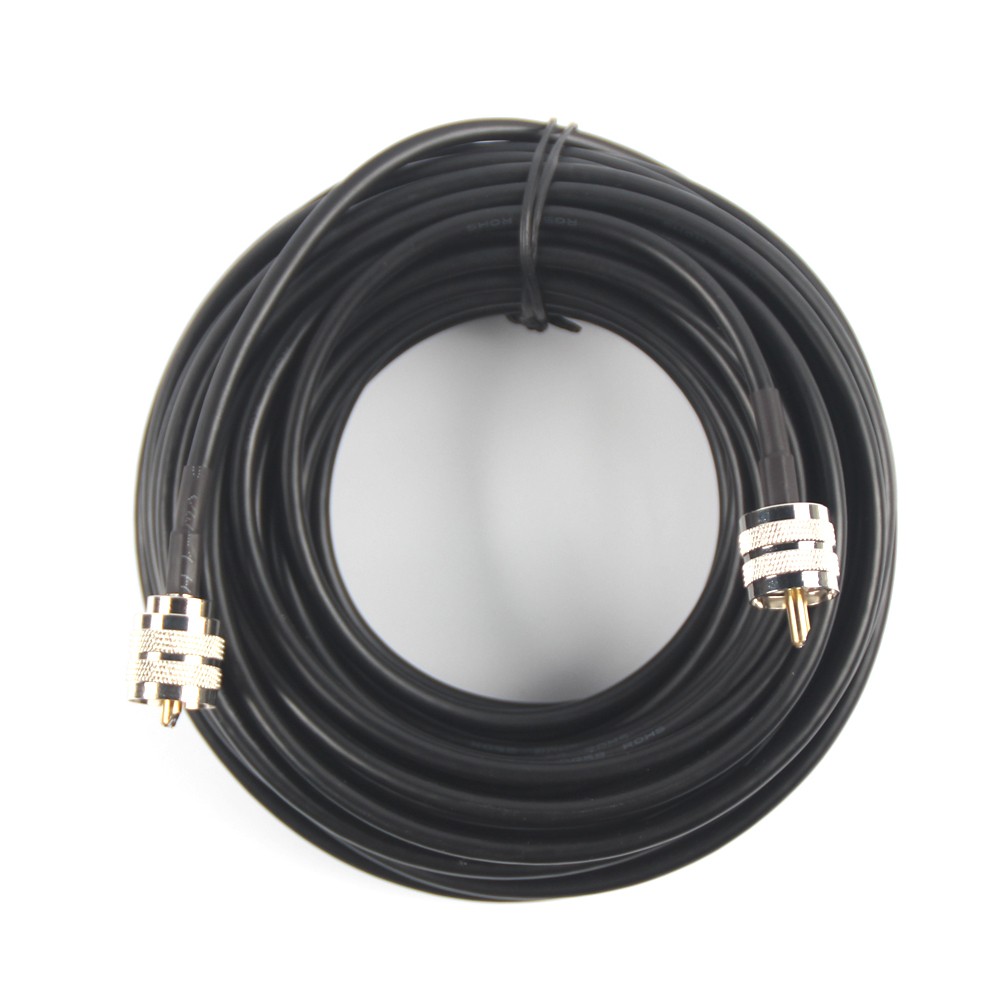 50ft RG58 Coaxial Cable with PL259 Male Connectors - Perfect for CB Radio Antenna Extension