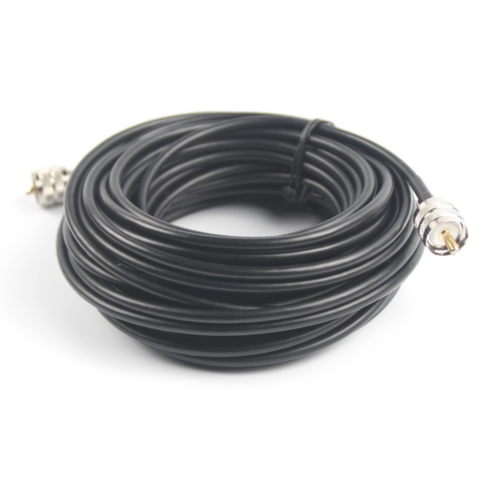 50ft RG58 Coaxial Cable with PL259 Male Connectors - Perfect for CB Radio Antenna Extension