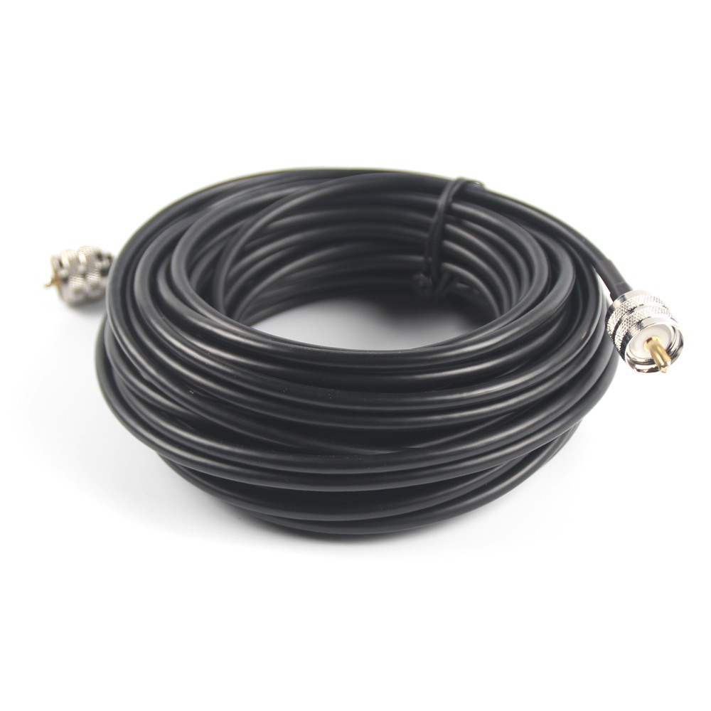 50ft RG58 Coaxial Cable with PL259 Male Connectors - Perfect for CB Radio Antenna Extension