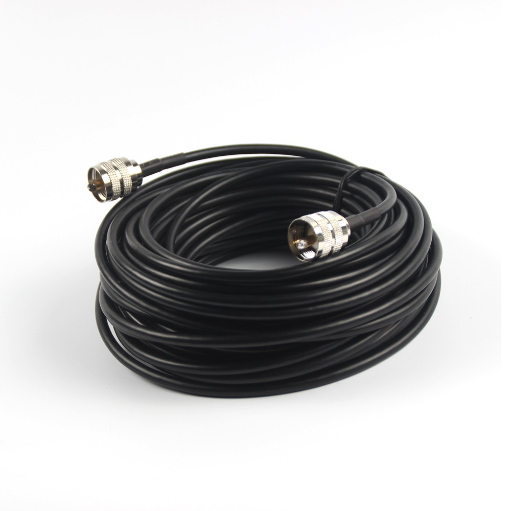 50ft RG58 Coaxial Cable with PL259 Male Connectors - Perfect for CB Radio Antenna Extension