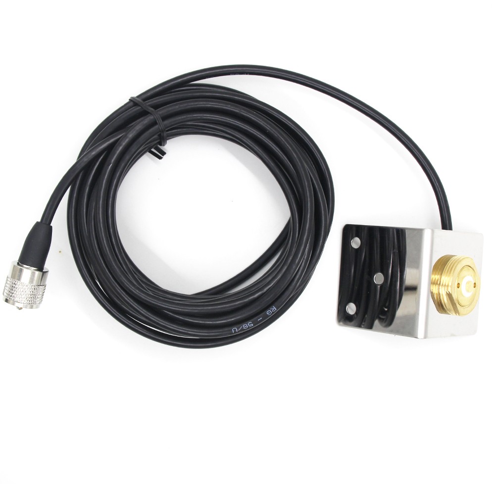 NMO L-Shaped Fender Mount Antenna Extension Kit with 5M RG-58 Coax Cable - Ideal for Mobile Antennas