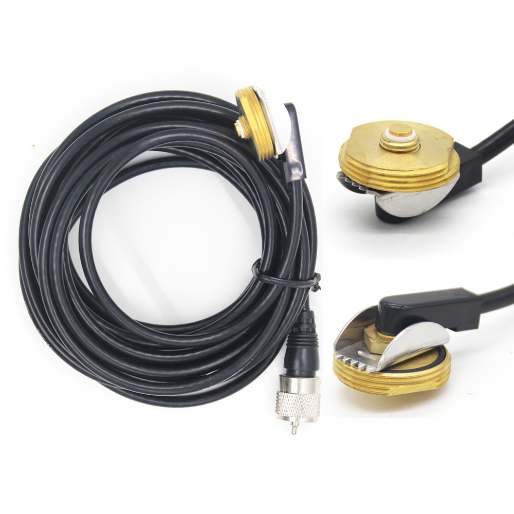 NMO Mount Aerial Antenna Extension Kit with 5M RG58 Cable - Compatible with CB Radios and Walkie Talkies