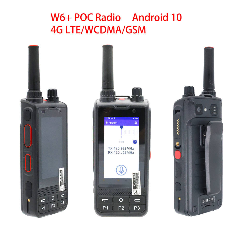 2023 NEW W6+ Walkie Talkie 4G Network WIFI Android 10 Unlock LTE/WCDMA/GSM POC Radio Work with Real PTT Zello