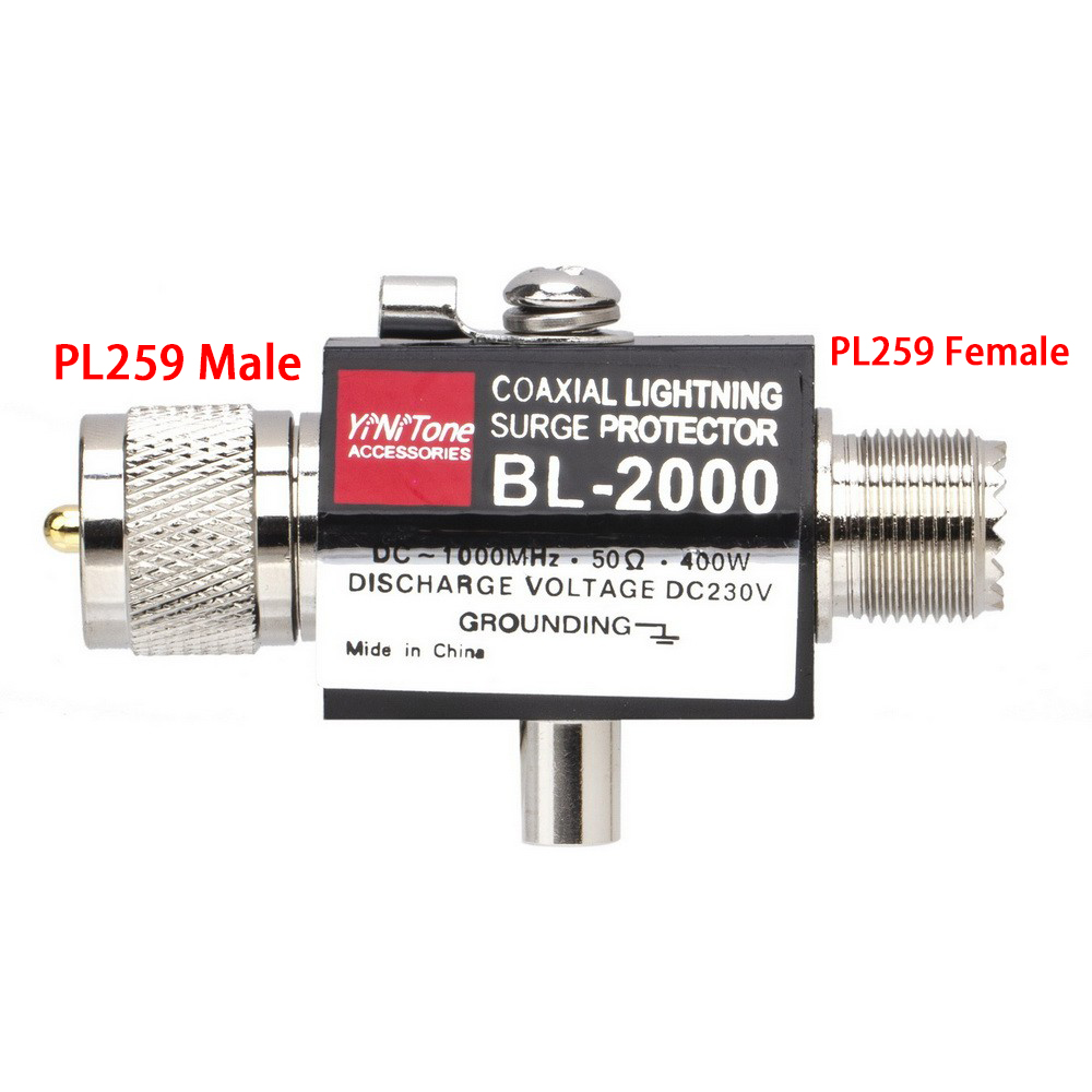 PL259 Male 400W 50 Ohm Coaxial Surge Protector/Lightning Arrester BL-2000 DC-1000MHz