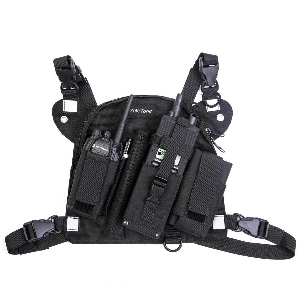 YiNiTone BG-02 Universal Radio Harness Chest Front Pack Pouch Holster Vest Rig Carry Bag for Baofeng UV-5R UV-82 BF-888S TYT Motorola ICOM