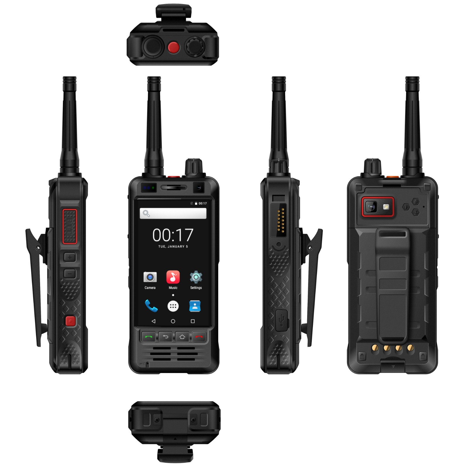 REALPTT ZELLO W5 Phone PTT 3G Wifi Walkie Talkie Android 6.0  IP67 UHF 5MP Camera POC transceiver internet radio