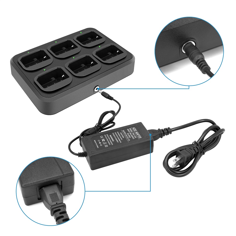 Six-Way Multi-Functional Charger Rapid Charging for SL1M SL2M Walkie Talkie Two Way Radio