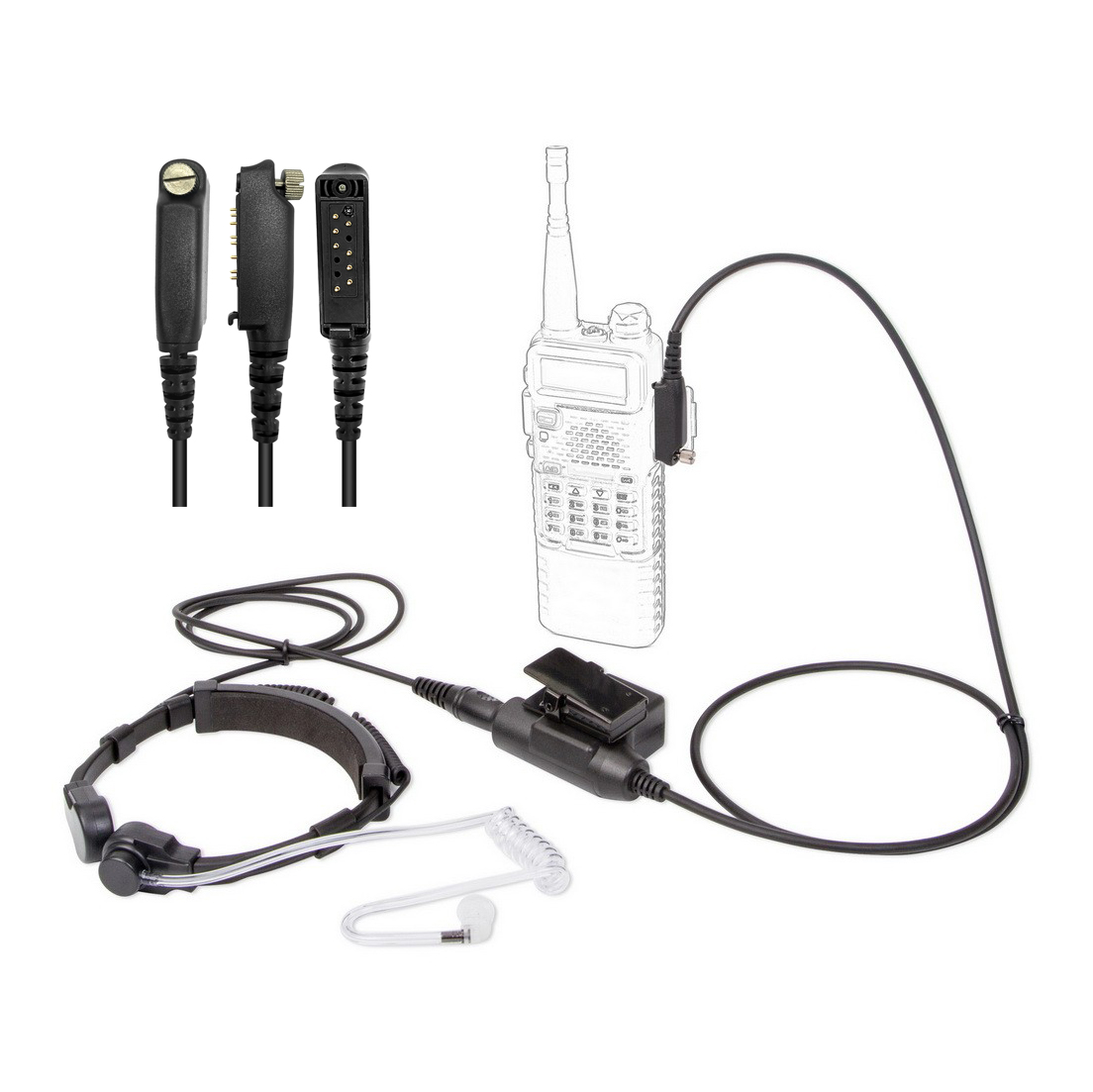 U94 PTT Mic Microphone 7.1mm telescopic throat controlled radio headset for Sepura STP8000 STP9000 walkie talkie