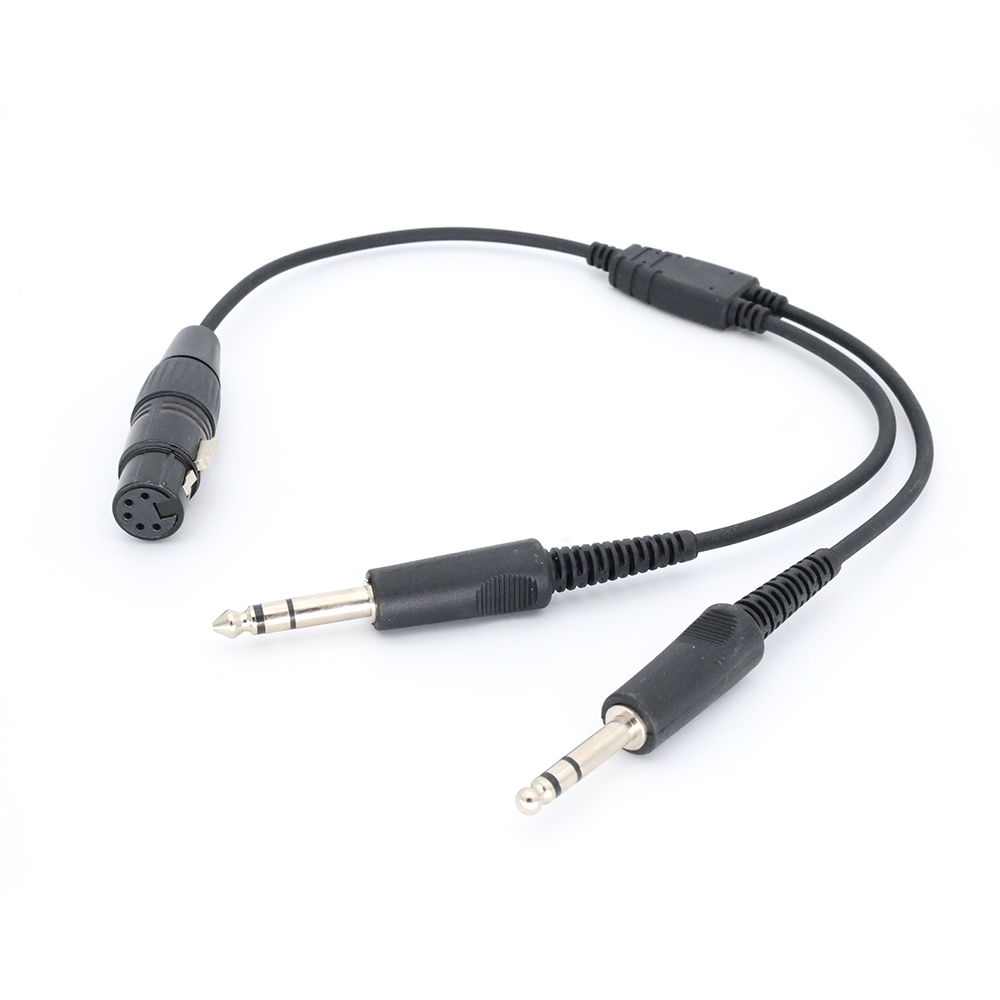 Airbus Headset Adapter XLR To GA Dual Plug 5 Pin Cable Aviation Headphone Cable accessories