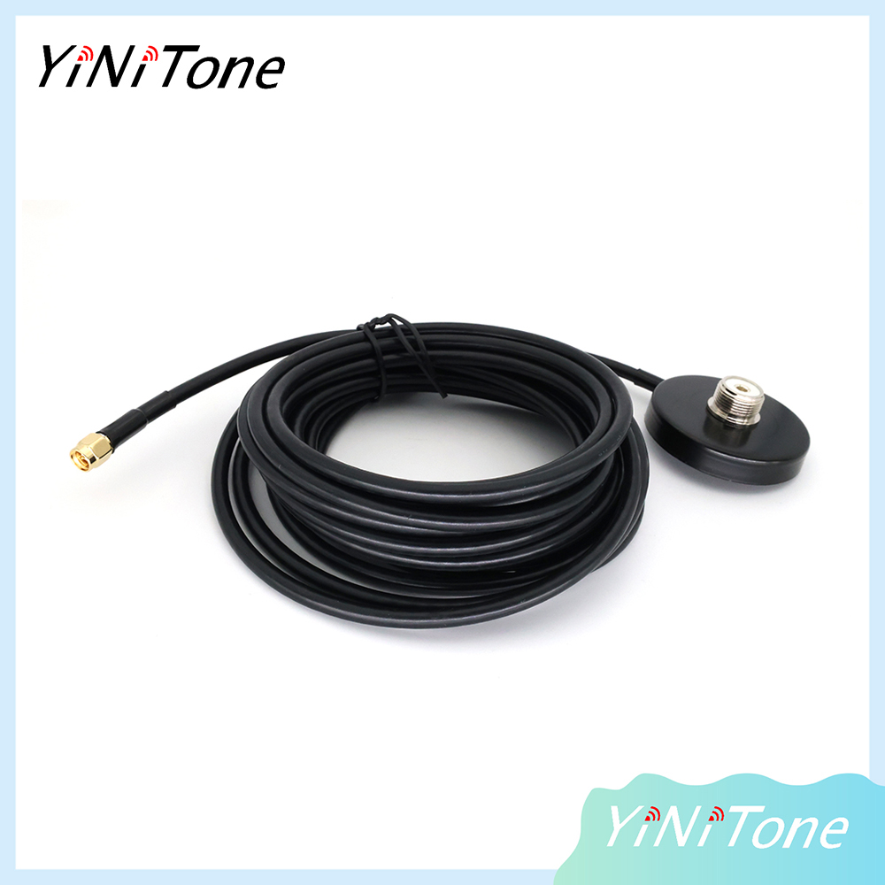 SMA-Male Connector Outdoor Antenna 5.5CM Strong Magnetic Base Large Sucker 5Meter Long Range RG58 Extension Cable