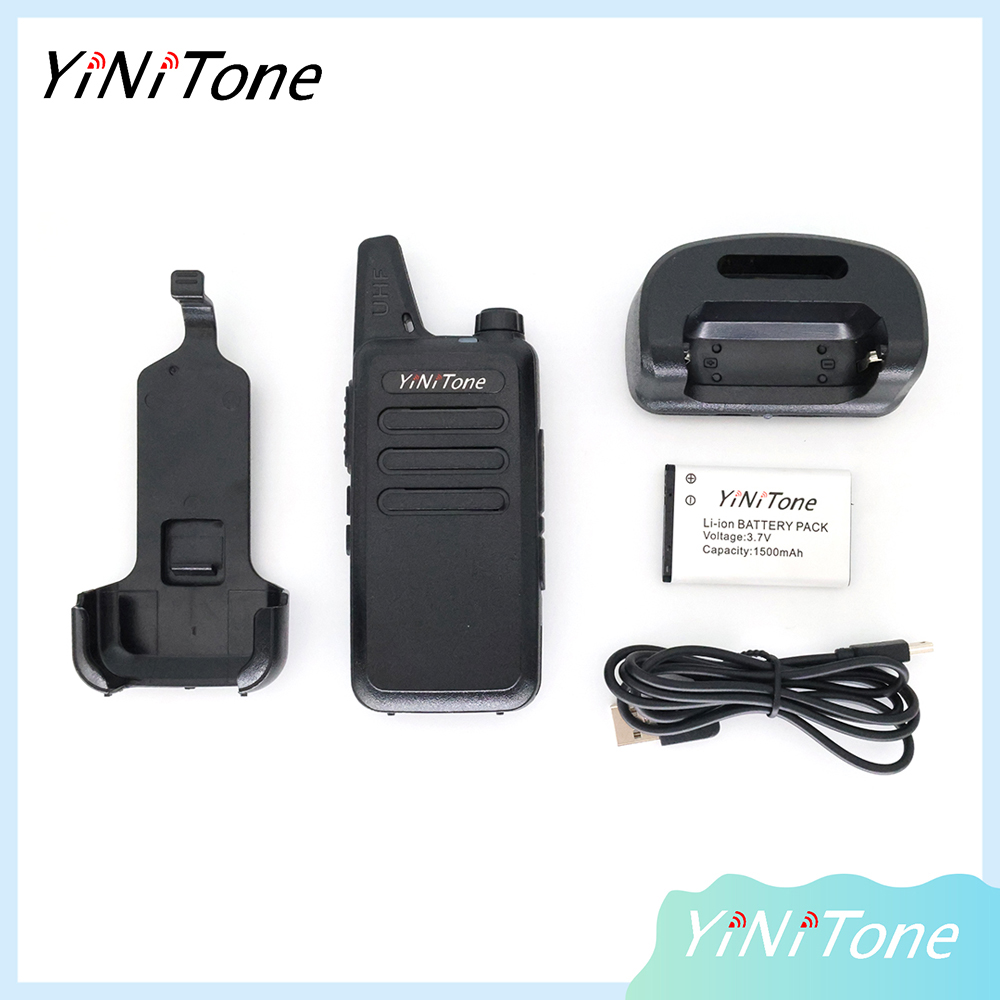 Yinitone MINI-02 Mini Walkie Talkie 5W UHF 400-470MHz 16 Channel USB Charger Two Way Radio Portable DMR Ham Radio RT22 FM Transceiver