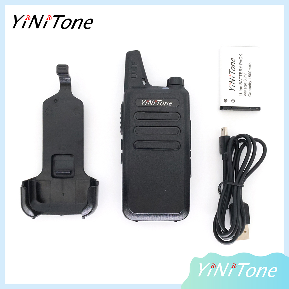 Yinitone MINI-02 Mini Walkie Talkie 5W UHF 400-470MHz 16 Channel USB Charger Two Way Radio Portable DMR Ham Radio RT22 FM Transceiver