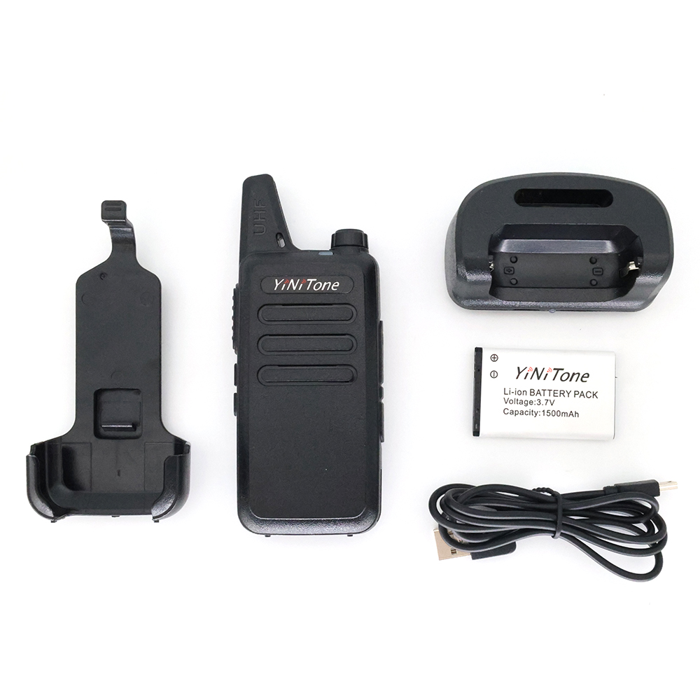 Yinitone MINI-02 Mini Walkie Talkie 5W UHF 400-470MHz 16 Channel USB Charger Two Way Radio Portable DMR Ham Radio RT22 FM Transceiver