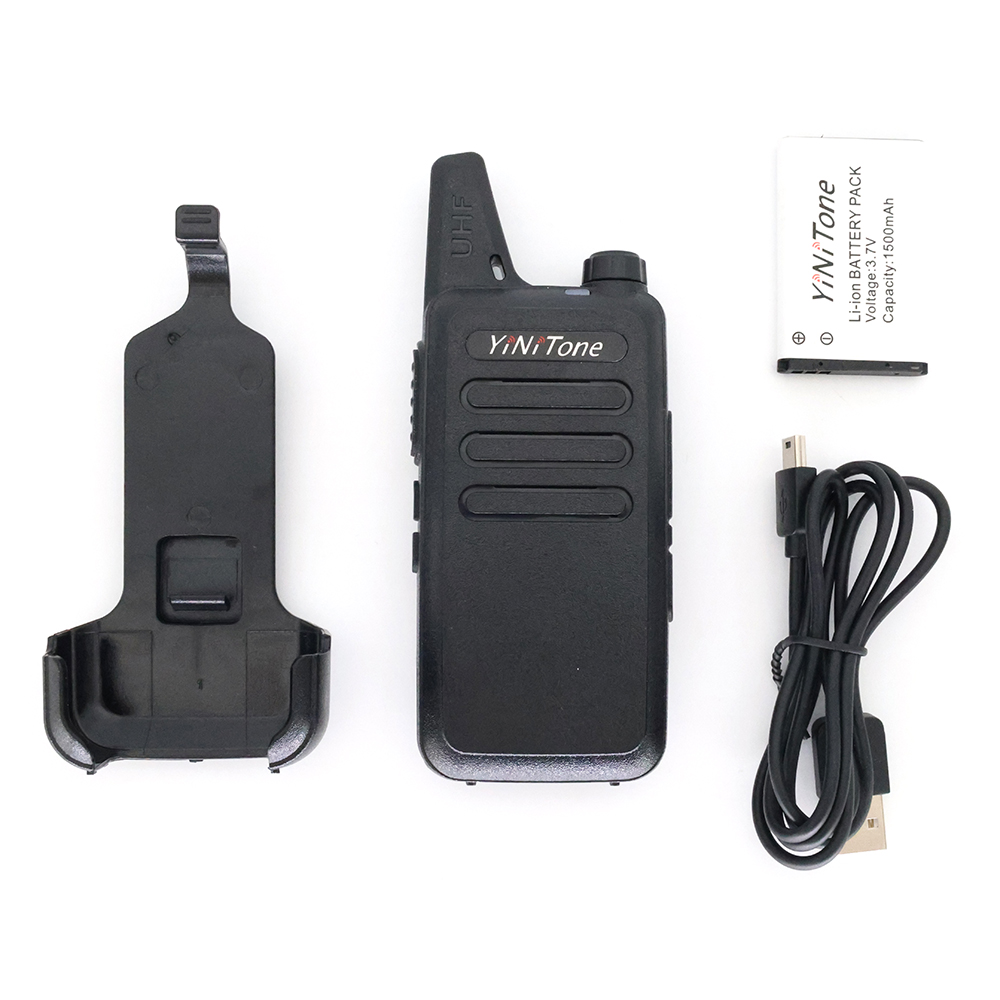 Yinitone MINI-02 Mini Walkie Talkie 5W UHF 400-470MHz 16 Channel USB Charger Two Way Radio Portable DMR Ham Radio RT22 FM Transceiver