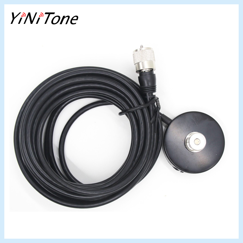 MB60 Mobile Car Radio PL259 Antenna 5M UHF Male Coax Cable MINI Magnetic Base For QYT KT-7900D BAOJIE BJ-218