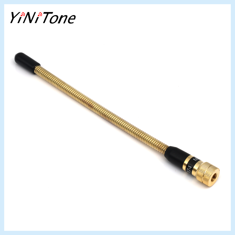 Metal Gold Spring Antenna SMA-Male VHF 136-174Mhz Handheld For Two Way Radio YAESU VX-3R/6R/7R/8R