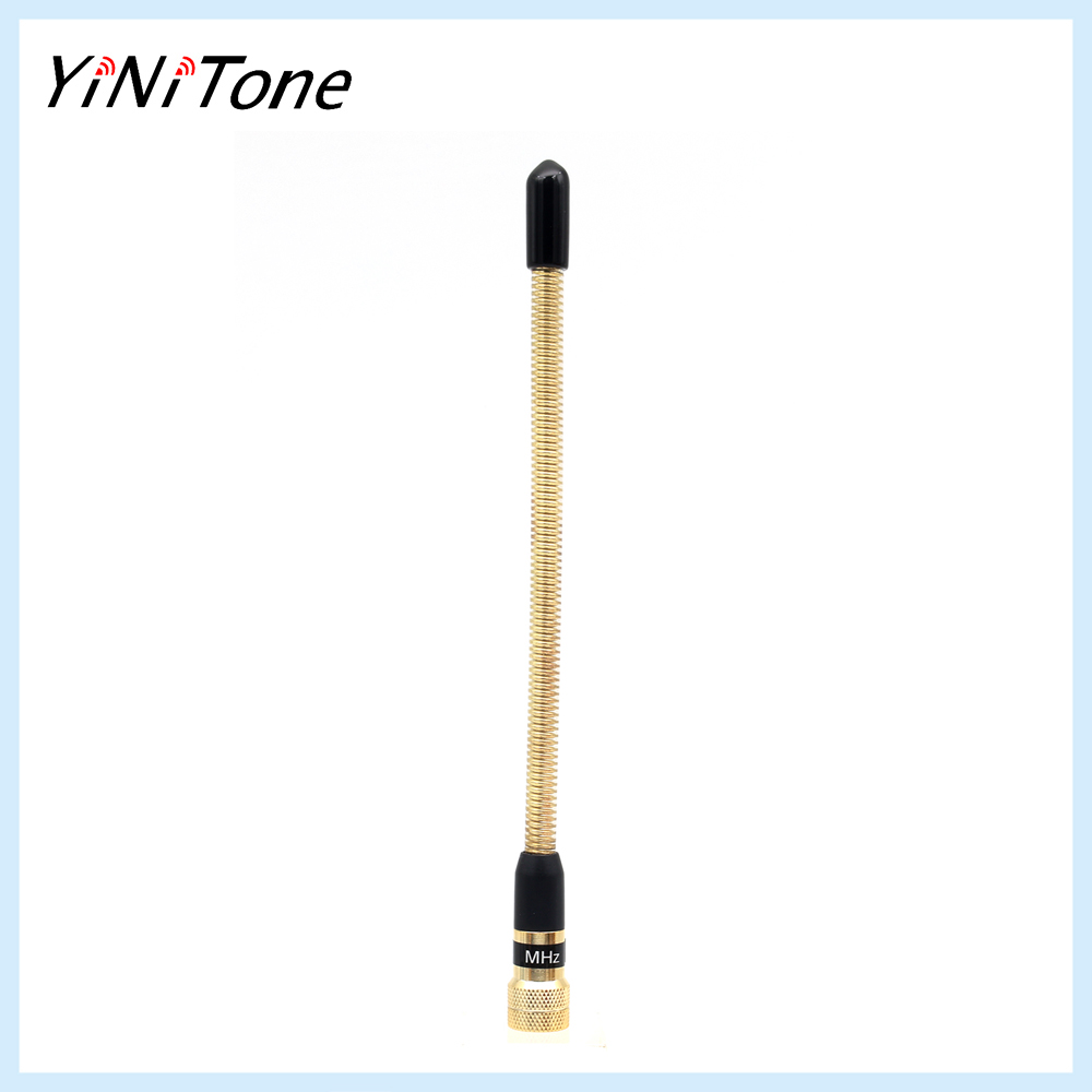 Metal Gold Spring Antenna SMA-Male VHF 136-174Mhz Handheld For Two Way Radio YAESU VX-3R/6R/7R/8R