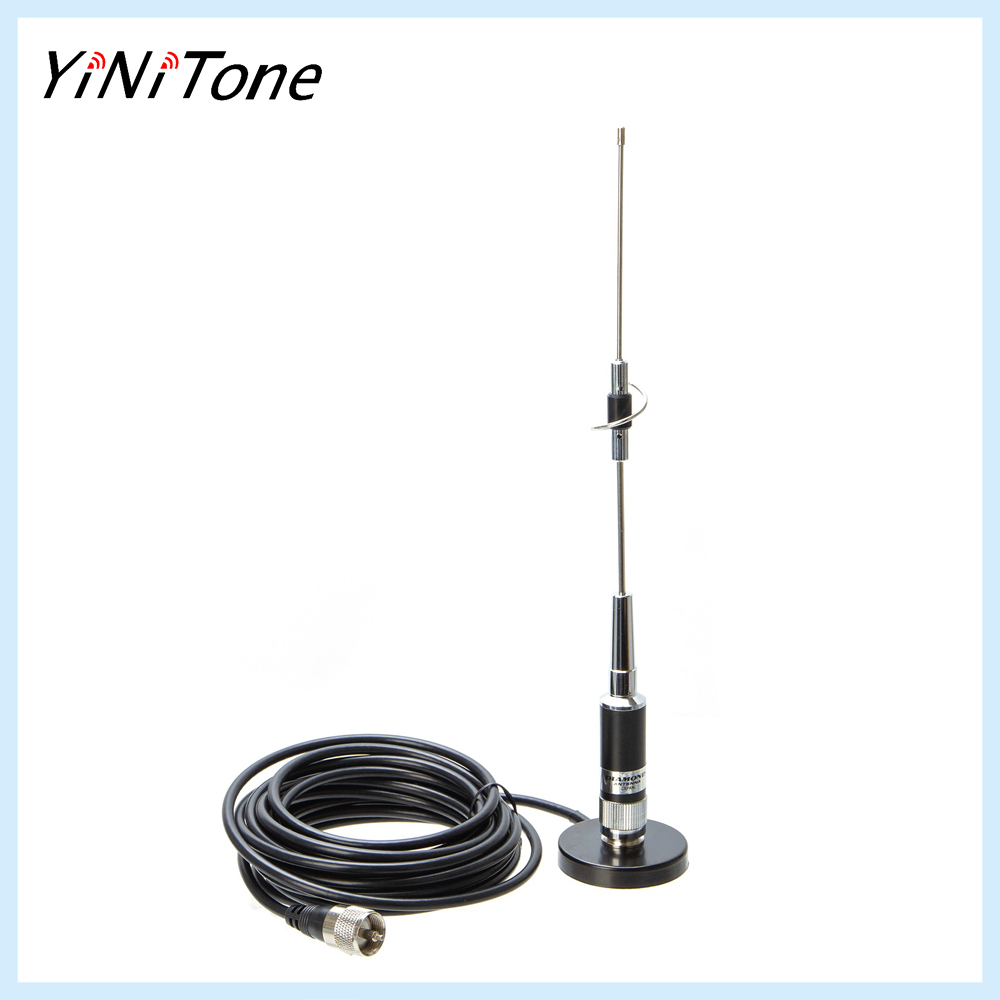 CR-77 144/430MHz High Gain Mobile Car Radio PL259 Antenna 5M UHF Male Coax Cable 12CM Magnetic Mount Base