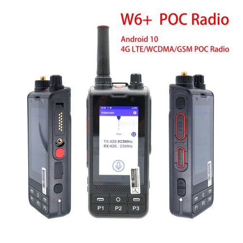 2023 NEW W6+ Walkie Talkie 4G Network WIFI Android 10 Unlock LTE/WCDMA/GSM POC Radio Work with Real PTT Zello