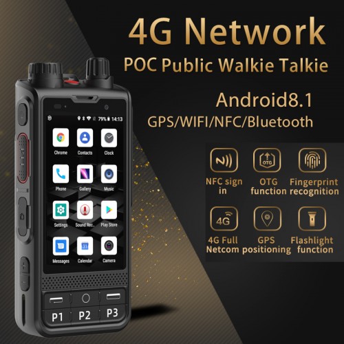 W6 4G Network Walkie talkie Android 8.1 Unlock LTE/WCDMA/GSM POC Radio 4200mAh work with Real-ptt Zello pocstars